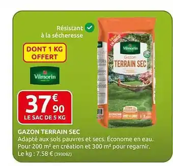 Gazon terrain sec vilmorin