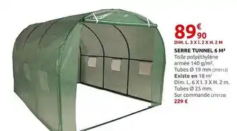 Rural Master Serre tunnel 6 m² offre