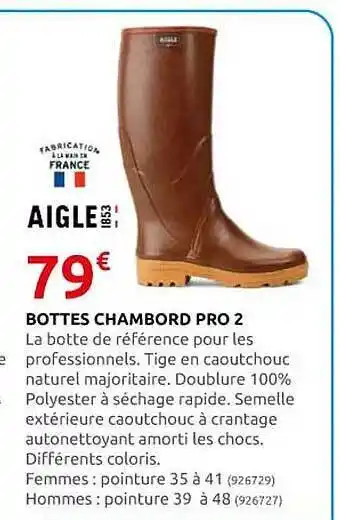Rural Master Bottes chambord pro 2 offre