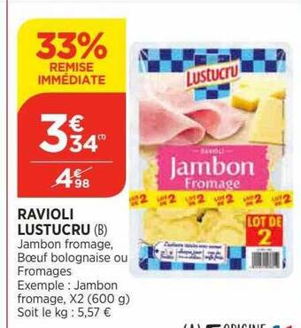 Bi1 Ravioli lustucru offre