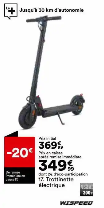 BUT Trottinette électrique wispeed offre