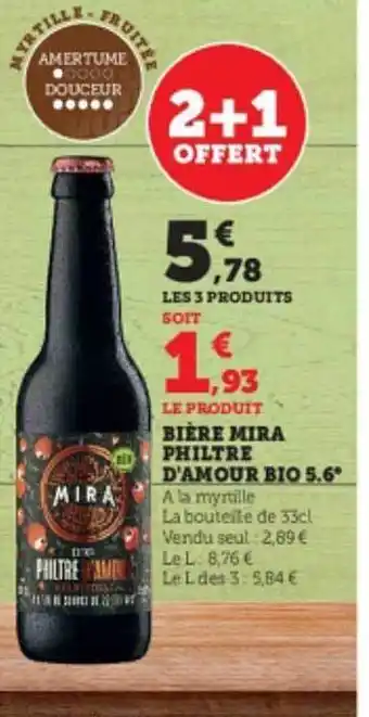 Bière mira philtre d'amour bio 5.6°