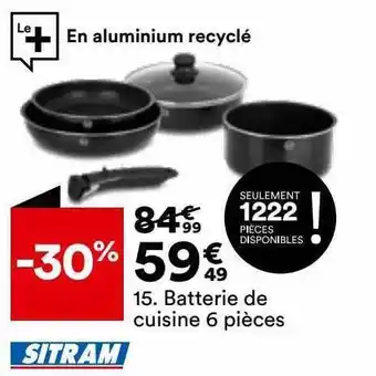 BUT Batterie de cuisine 6 pièces sitram offre