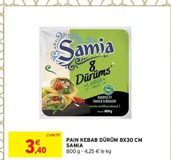 Intermarché Pain kebab dürüm 8x30 cm samia offre