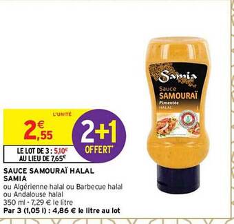 Intermarché Sauce samouraï halal samia offre