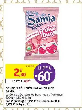 Intermarché Bonbon gélifiés halal fraise samia offre