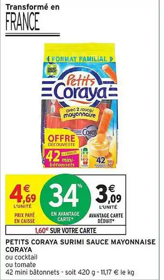 Intermarché Petits coraya surimi sauce mayonnaise coraya offre