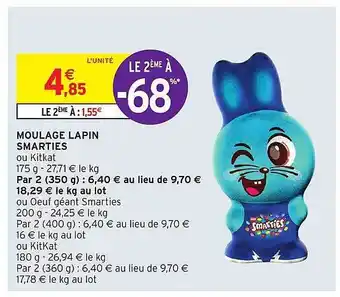 Intermarché Moulage lapin smarties offre