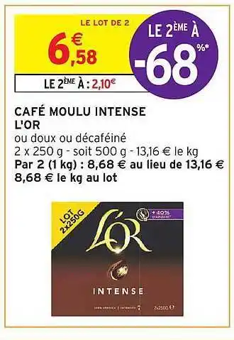 Café moulu intense l'or