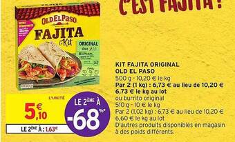Intermarché Kit fajita original old el paso offre
