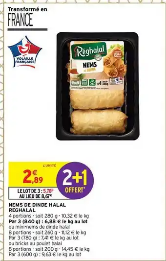 Intermarché Nems de dinde halal reghalal offre