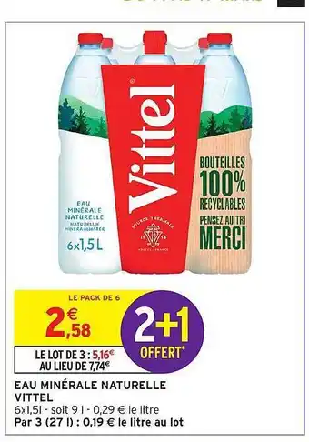 Intermarché Eau minérale naturelle vittel offre