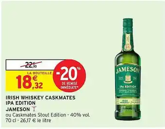 Intermarché Irish whiskey caskmates ipa edition jameson offre