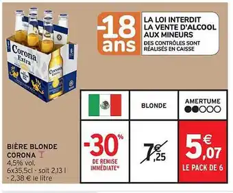 Intermarché Contact Bière blonde corona offre
