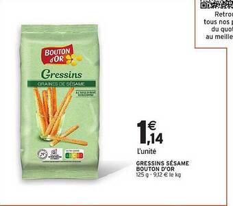 Intermarché Gressins sésame bouton d'or offre