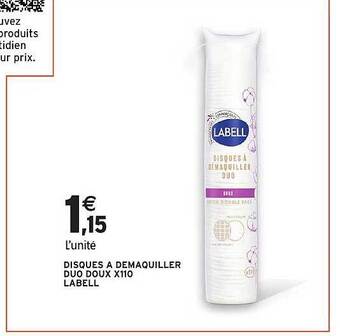 Intermarché Express Disques à démaquiller duo doux x110 labell offre