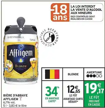 Intermarché Bière d'abbaye affligem offre