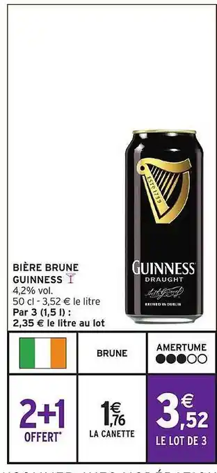 Intermarché Express Bière brune guinness offre