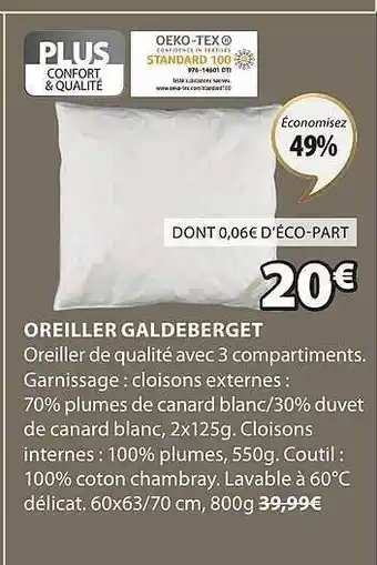 JYSK Oreiller galdeberget offre