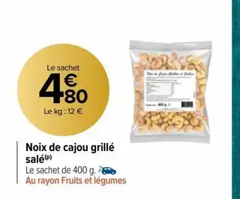 Carrefour Market Noix de cajou grillé salé offre