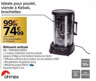 Carrefour Market Rôtisserie verticale offre