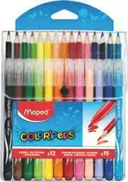 Super U 12 FEUTRES + 15 CRAYONS DE COULEUR COLORPEPS offre