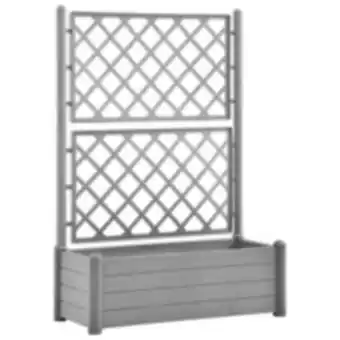 E.Leclerc Brico Vidaxl jardinière avec treillis 100x43x142 cm pp gris pierre offre