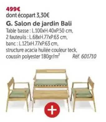 Gifi Salon de jardin bali offre