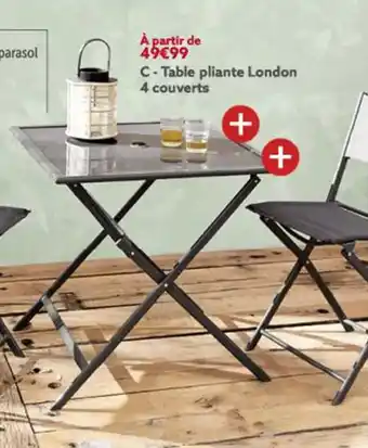 Table pliante london 4 couverts