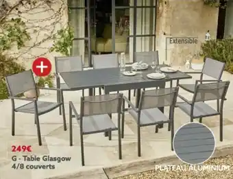 Gifi Table glasgow 4/8 couverts offre