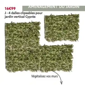 4 dalles clipsables pour jardin vertical cyprès