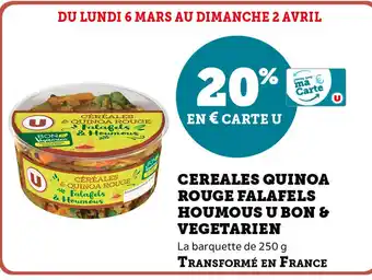 Super U Cereales Quinoa Rouge Falafels Houmous U Bon & Vegetarien offre