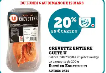 Super U Crevette Entiere Cuite U offre