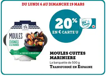Super U Moules Cuites Mariniere offre
