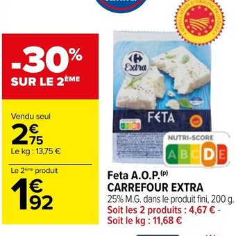 Carrefour Feta A.O.P. Carrefour Extra offre