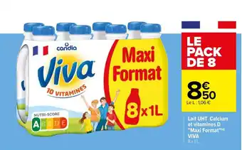Carrefour Lait UHT Calcium et Vitamines D Maxi Format Vva offre