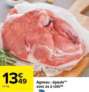 Carrefour Agneau: Épaule Avec os à Rôtir offre
