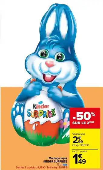 Carrefour Moulage Lapin Kinder Surprise offre