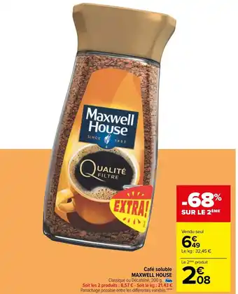 Carrefour Café Soluble Maxwell House offre