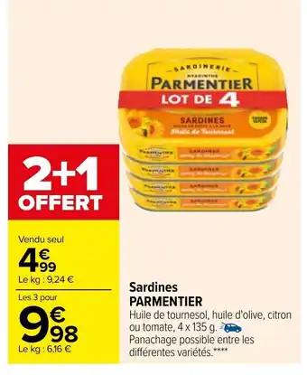 Carrefour Sardines Parmentier offre