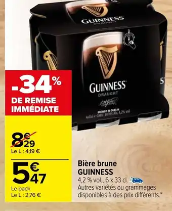 Carrefour Bière Brune Guinness offre