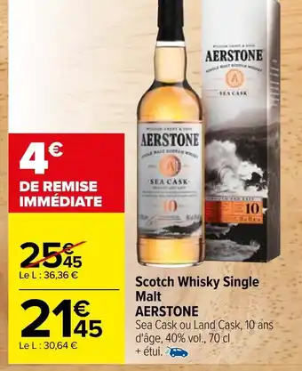 Carrefour Scotch Whisky Single Malt Aerstone offre