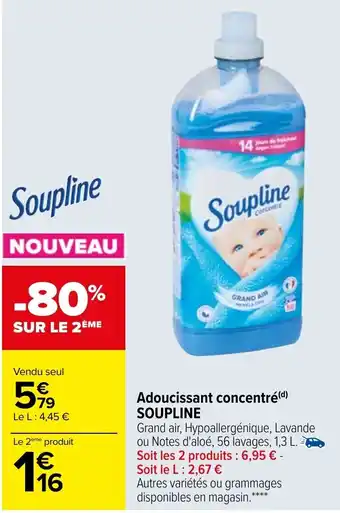 Carrefour Adoucissant Concentré Soupline offre