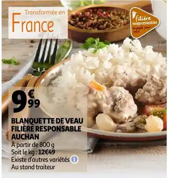 Auchan Blanquette De Veau Filière offre