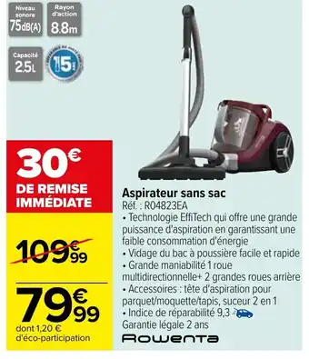 Carrefour Aspirateur Sans Sac offre