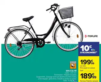 Carrefour Vèlo City 40 offre