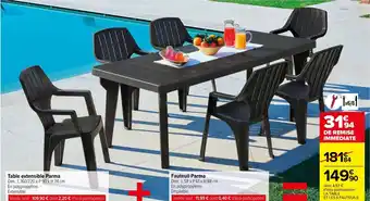Carrefour Table Extensible Parma + Fauteuil Parma offre