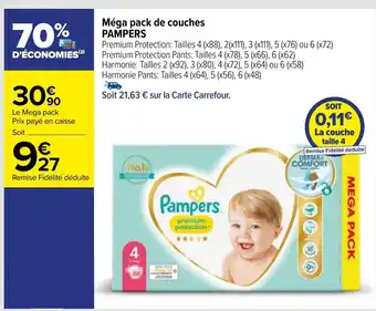 Carrefour Méga Pack De Couches Pampers offre