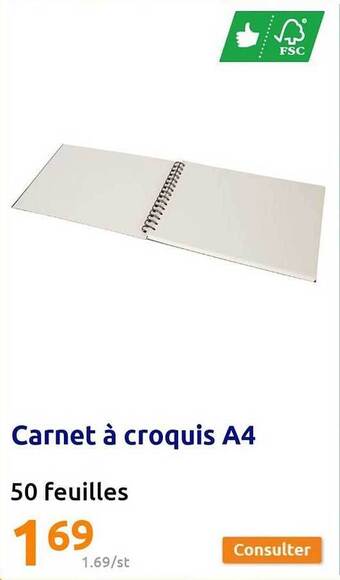 Action Carnet à croquis a4 offre