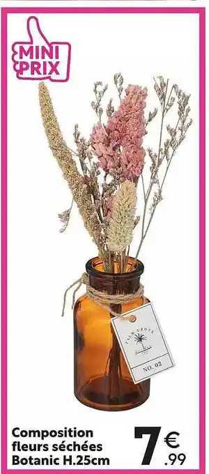 Maxi Bazar Composition fleurs séchées botanic h.25 cm offre